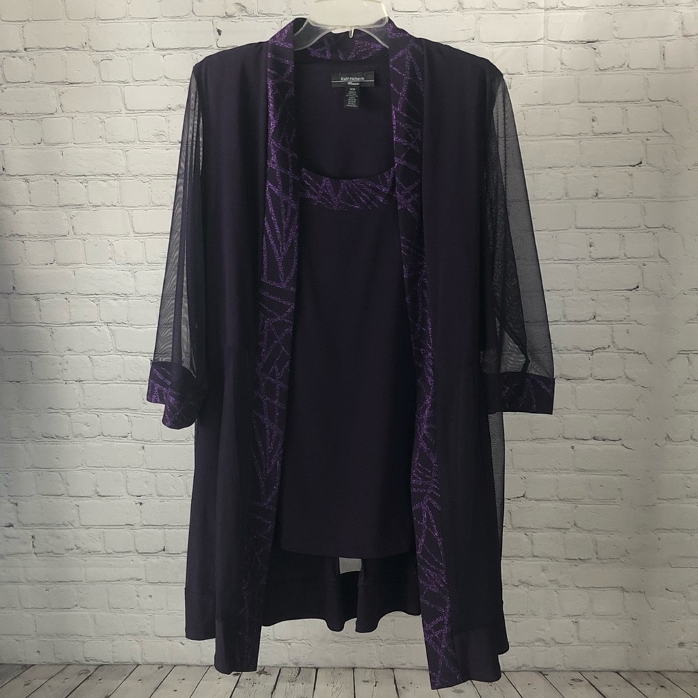 SHIRT/JACKET - Women's R&M Richards Women purple shirt and jacket set. Size 14W